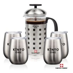 Swiss Force® Coffee Press & 4 Vivaldi Cups - Set Of 5