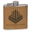 6 Oz. Leather Flask Set