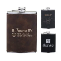 Laserable Leatherette Flask