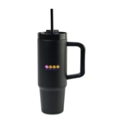 Adrian Travel Tumbler With Straw - 30 Oz. - Black