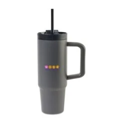 Adrian Travel Tumbler With Straw - 30 Oz. - Dark Grey