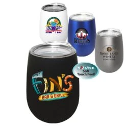 12 Oz. Halcyon® Stainless Steel Wine Glass W/Acrylic Lid (Full Color Digital)