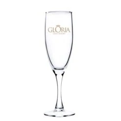 5.75 Oz. Champagne Flute Glass W/Tapered Stem (Deep Etch)