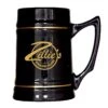 23 Ounce Black And Natural Stein Mugs With Gold Bands