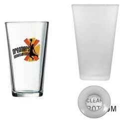 16 Oz. Frosted Pint Mixing Glass W/Clear Bottom - Dishwasher Resistant - Precision Spot Color