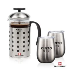 Swiss Force® Coffee Press & 2 Vivaldi Cups - Set Of 3