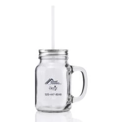 20 Oz. Jackie Mason Glass Jar W/Handle